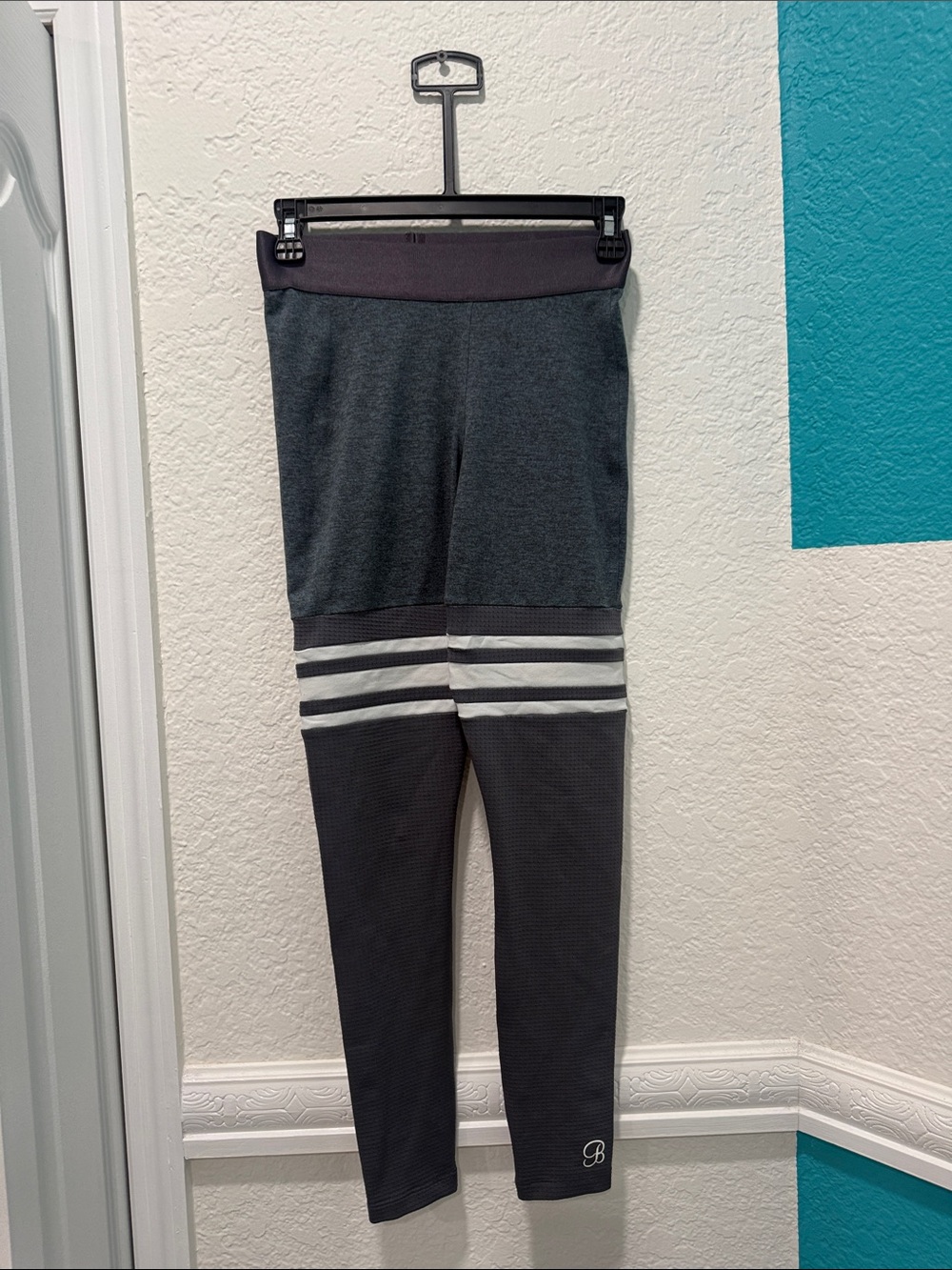 Bombshell Sportswear Charcoal and White Stripe Leggings